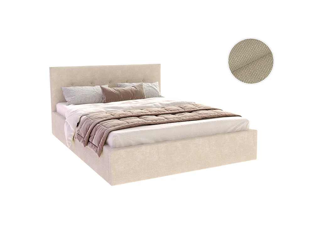 Lit coffre Tolsa 180 x 200 cm avec sommier à lattes relevable Créme