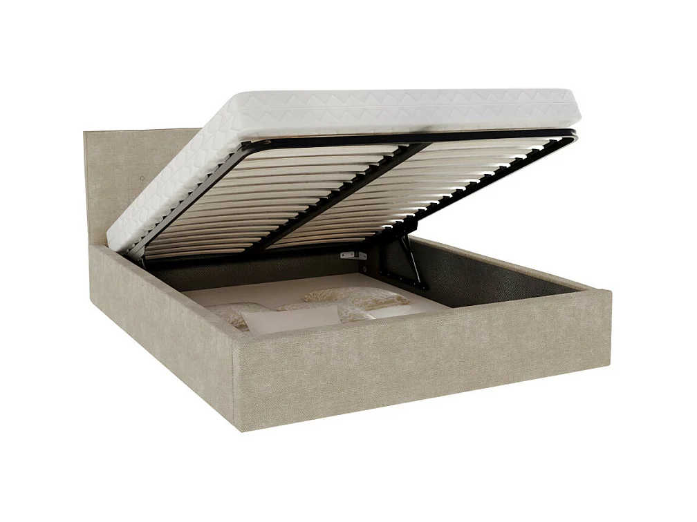 Lit coffre Tolsa 140 x 190 cm avec sommier à lattes relevable Beige