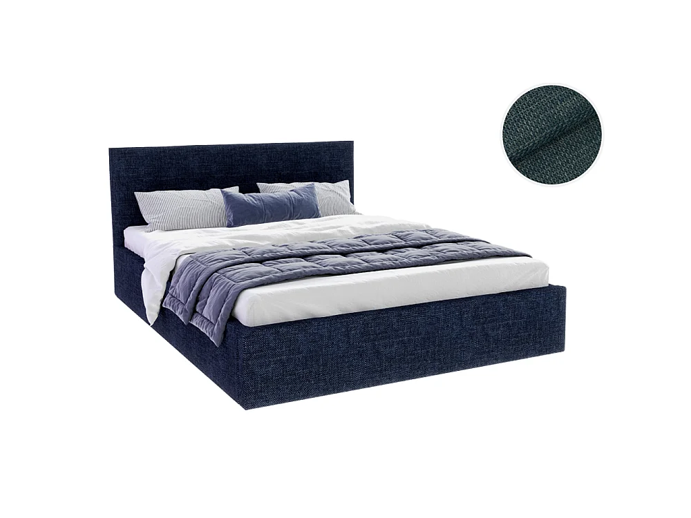 Lit coffre Tolsa 140 x 190 cm avec sommier à lattes relevable Bleu marine