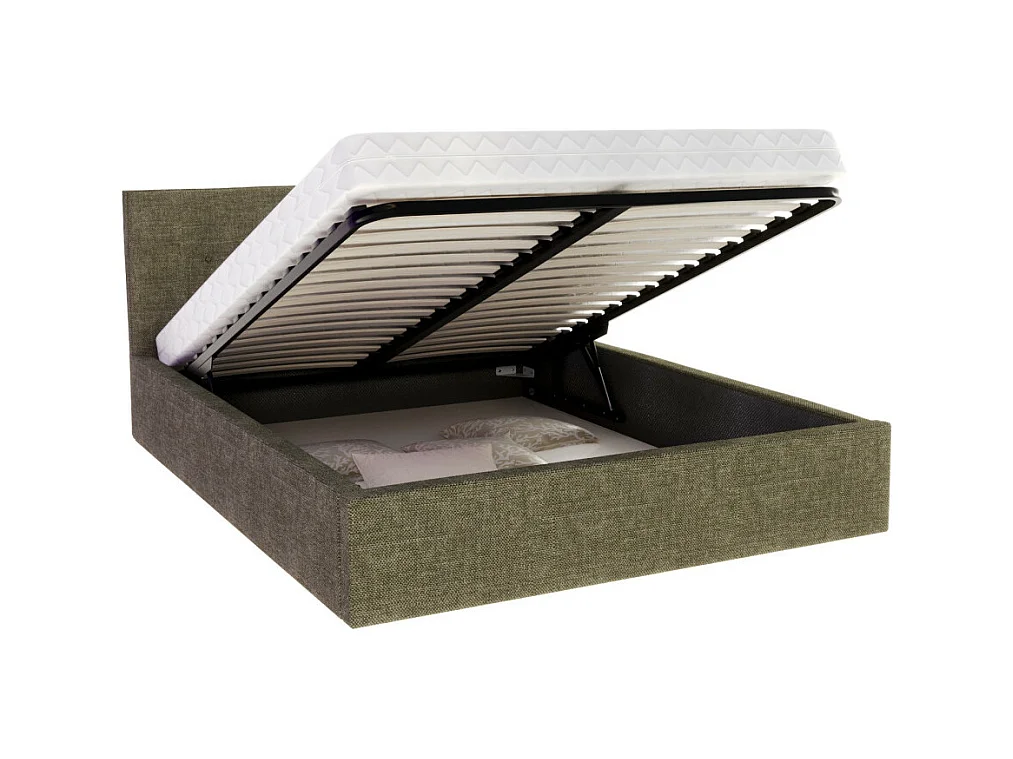 Lit coffre Tolsa 160 x 200 cm avec sommier à lattes relevable Vert olive