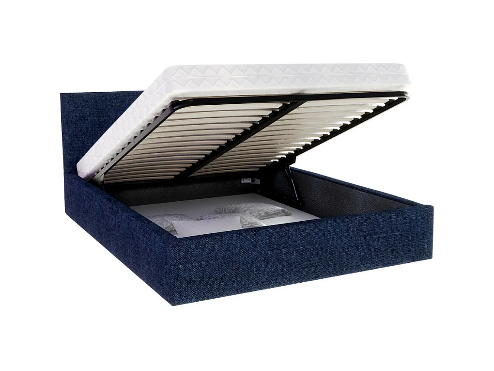 Lit coffre Tolsa 160 x 200 cm avec sommier à lattes relevable Bleu marine