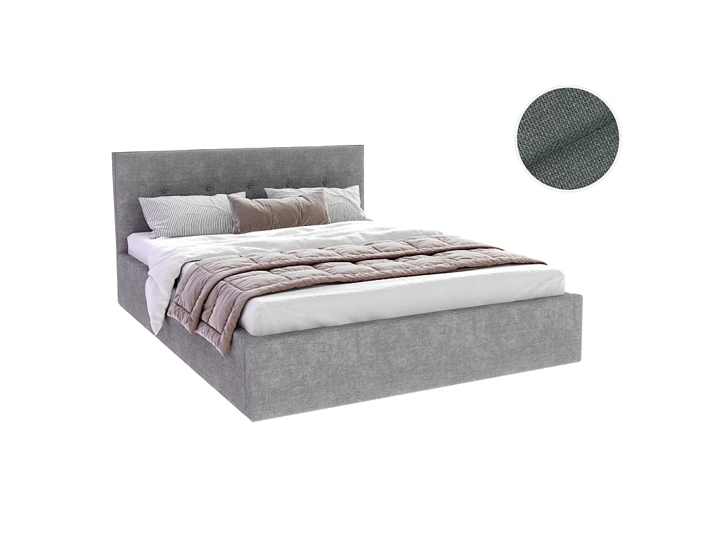 Lit coffre Tolsa 140 x 190 cm avec sommier à lattes relevable Gris Clair