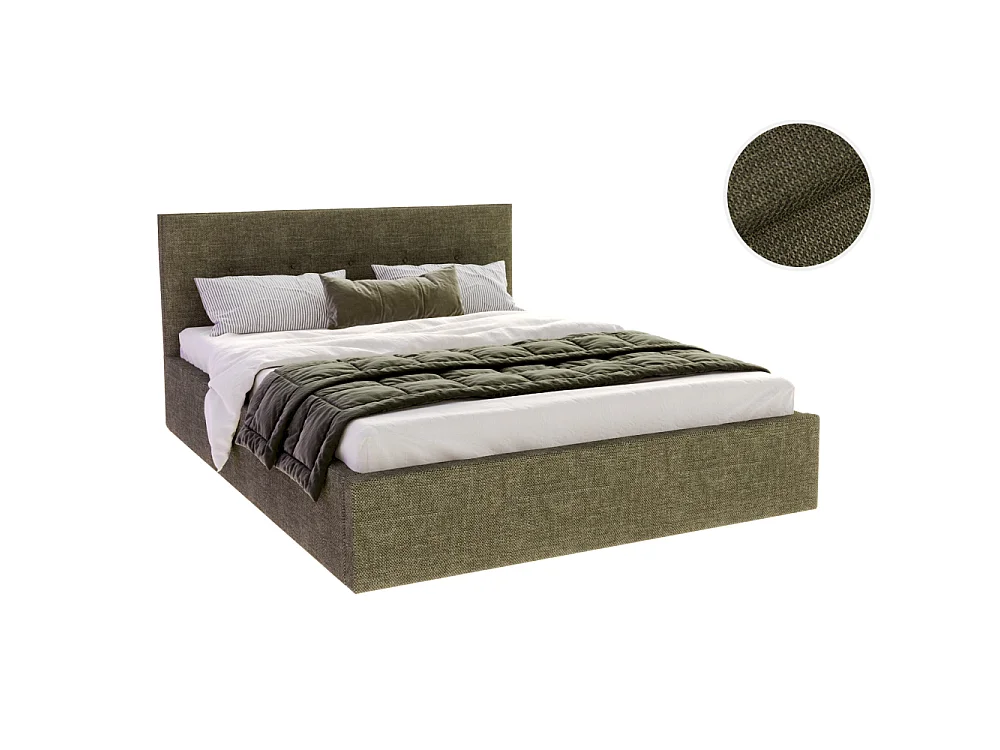 Lit coffre Tolsa 140 x 190 cm avec sommier à lattes relevable Vert olive