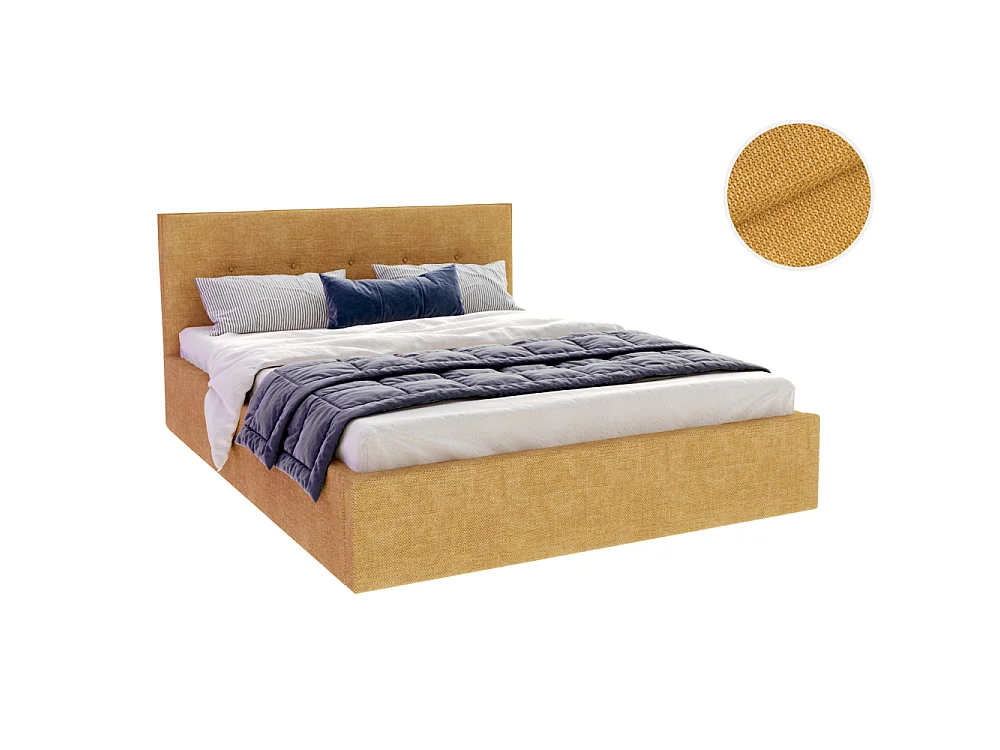 Lit coffre Tolsa 140 x 200 cm avec sommier à lattes relevable Jaune miel