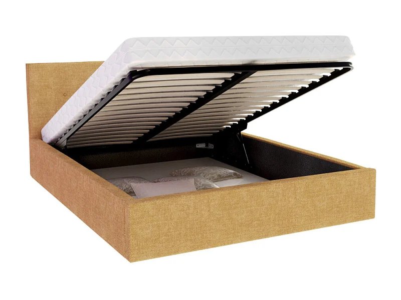 Lit coffre Tolsa 160 x 200 cm avec sommier à lattes relevable Jaune miel