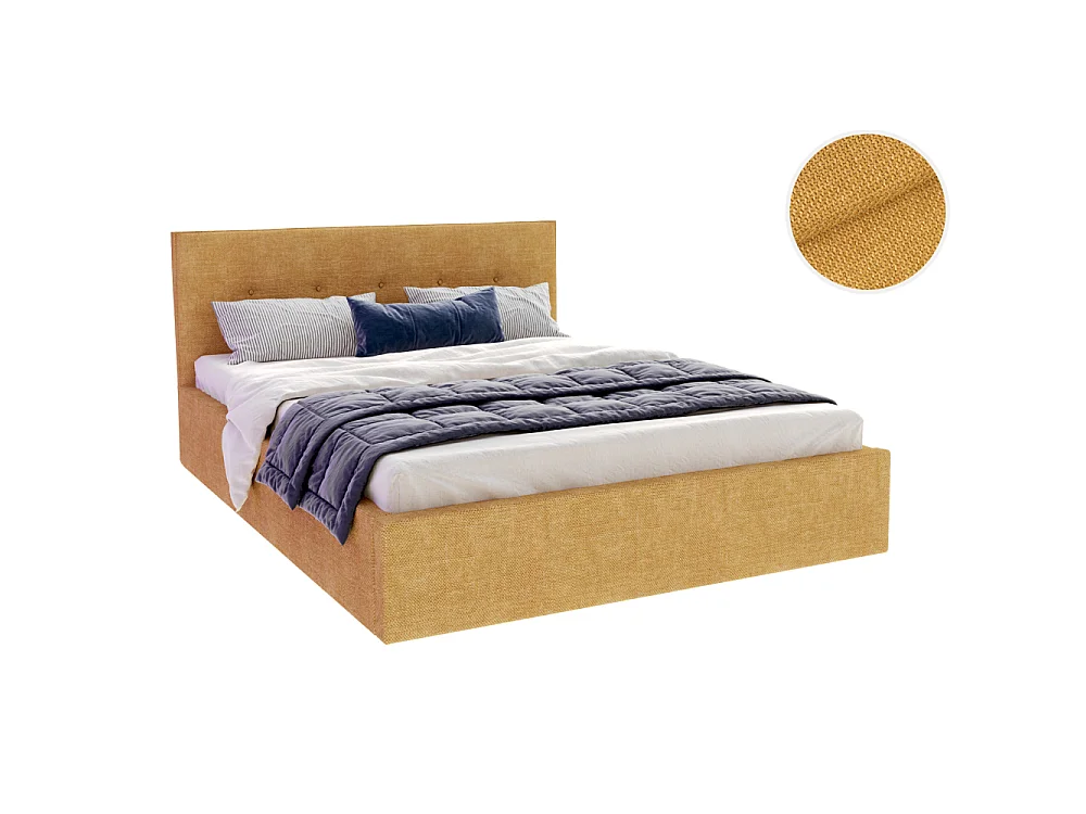 Lit coffre Tolsa 160 x 200 cm avec sommier à lattes relevable Jaune miel