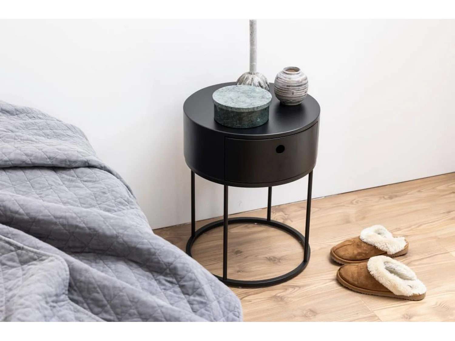 Table de chevet ronde de style contemporain - LILA