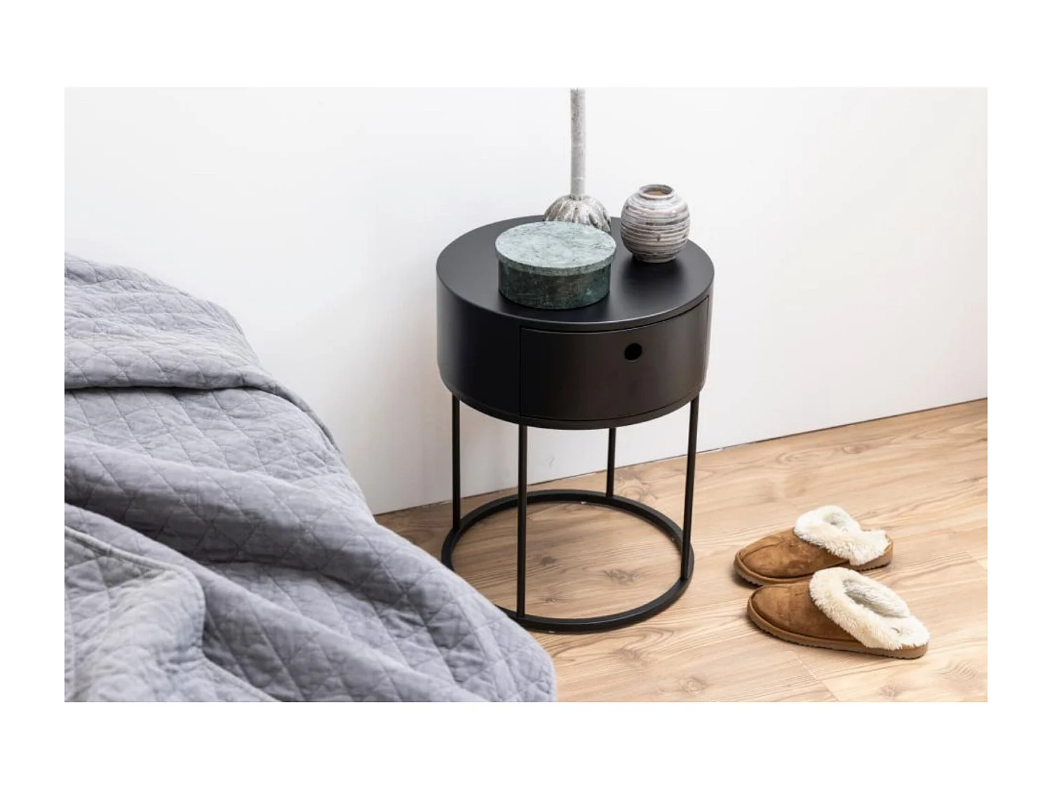 Table de chevet ronde de style contemporain - LILA