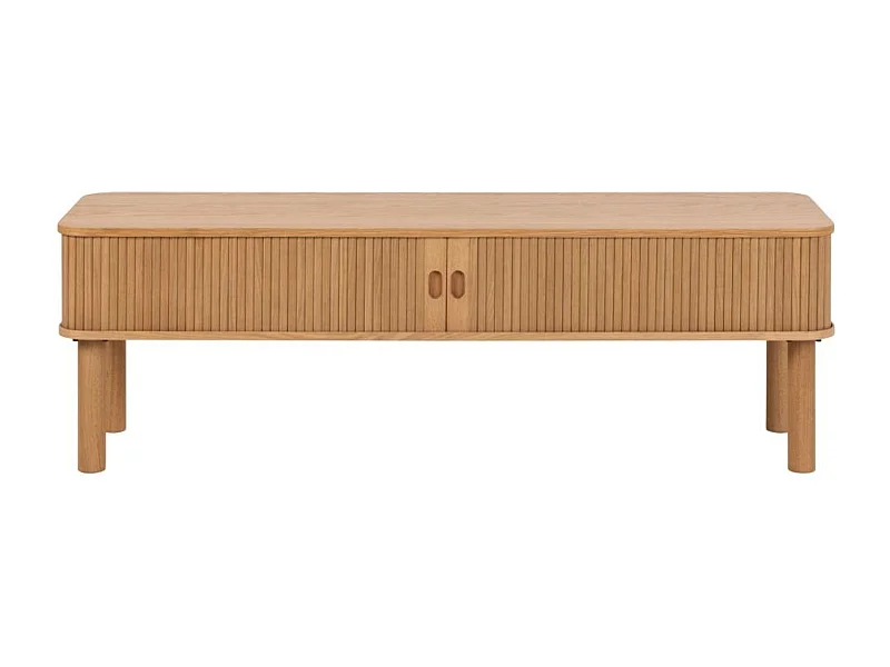 Meuble TV en chêne avec portes coulissantes L140 - GAYNEL