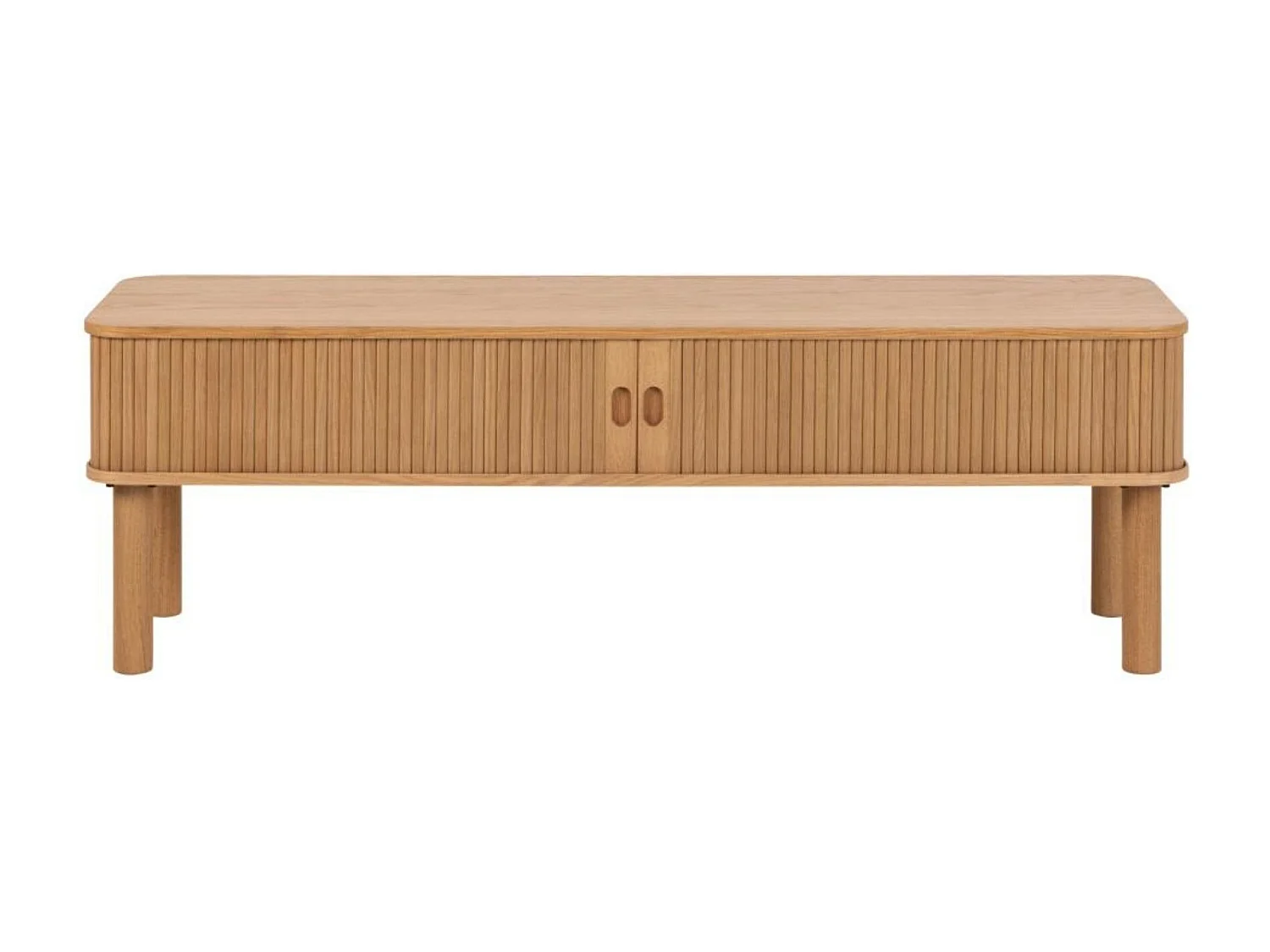 Meuble TV en chêne avec portes coulissantes L140 - GAYNEL