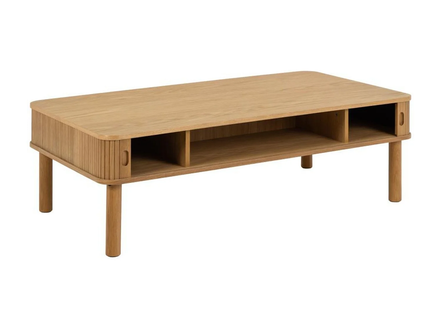 Table basse rectangulaire 3 niches de rangement L130 - GAYNEL