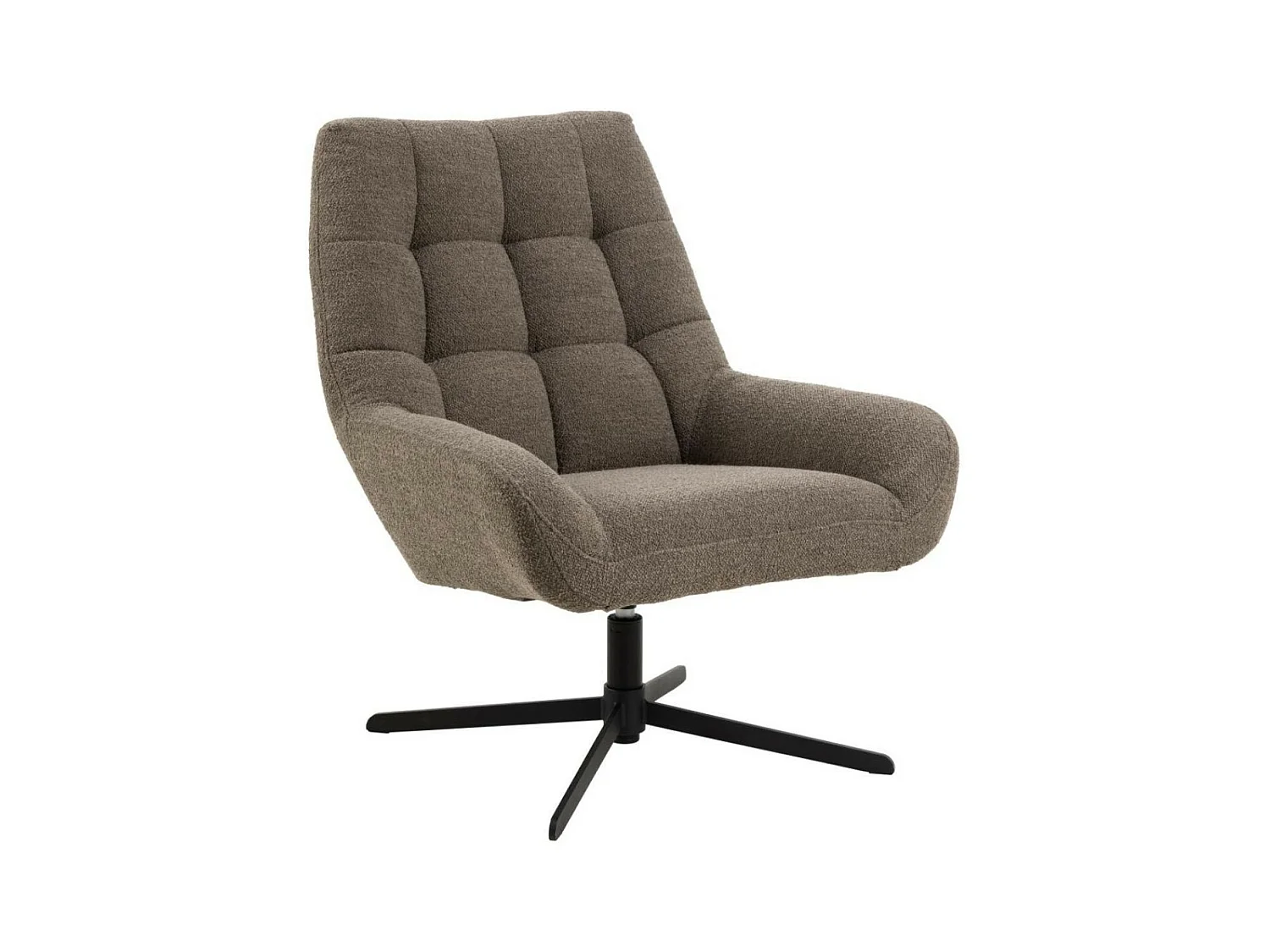 Fauteuil lounge pivotant en tissu bouclette - BERLIN
