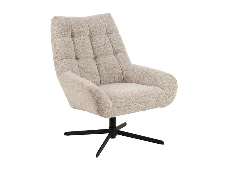 Fauteuil lounge pivotant en tissu bouclette - BERLIN