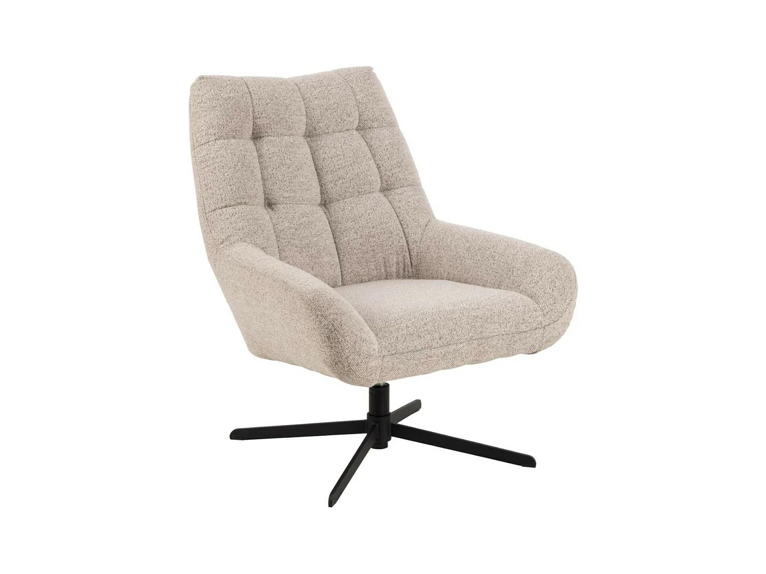 Fauteuil lounge pivotant en tissu bouclette - BERLIN