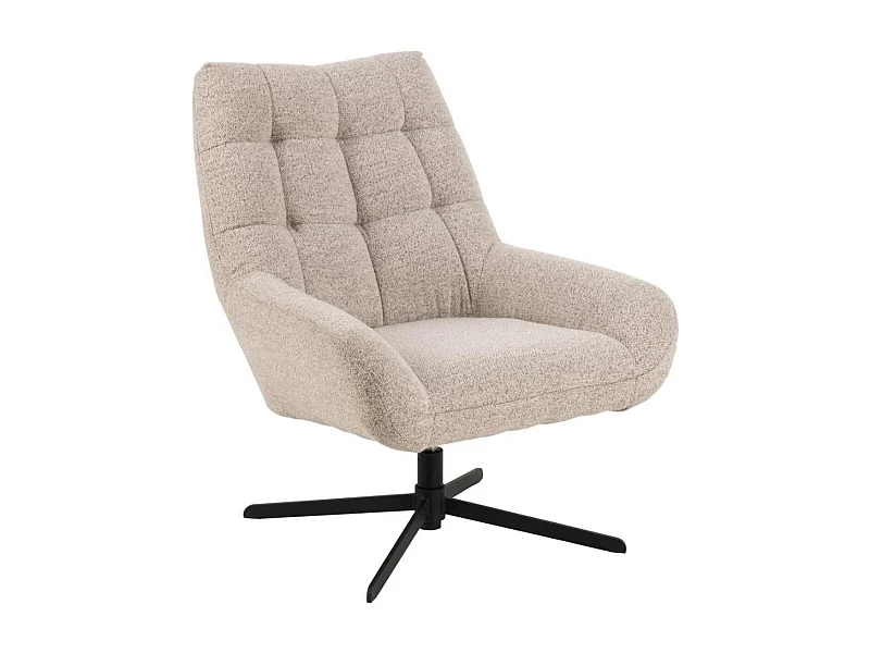 Fauteuil lounge pivotant en tissu bouclette - BERLIN