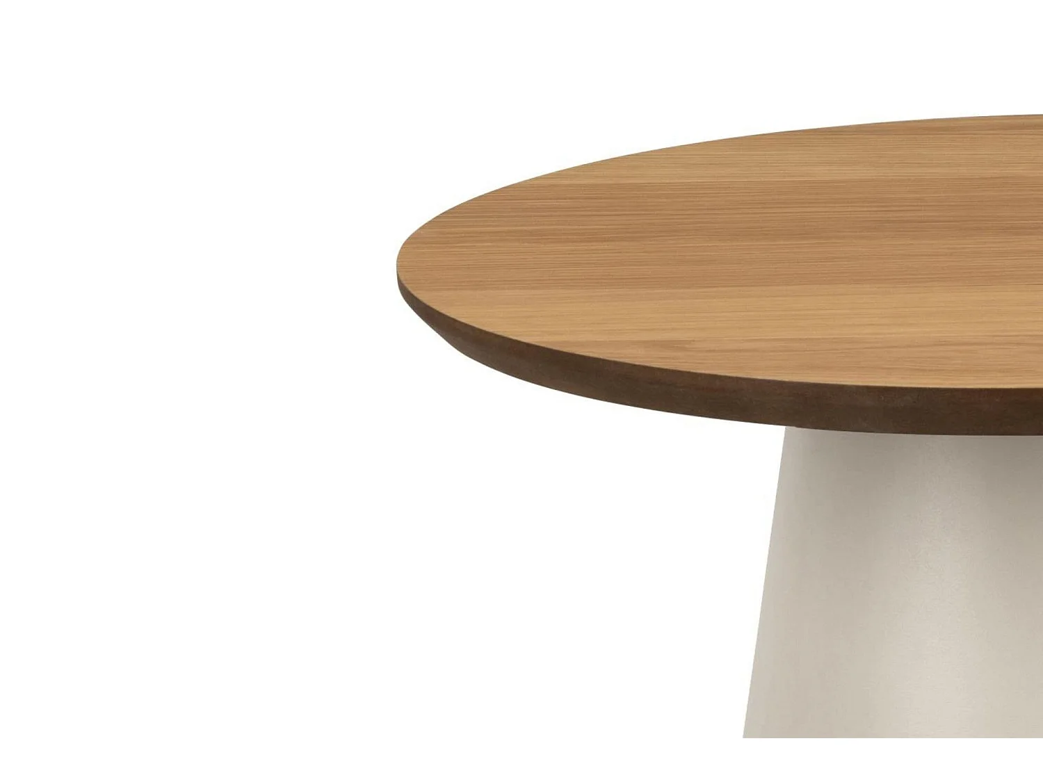 Bout de canapé rond en bois et métal grège D45 - GIROLLE