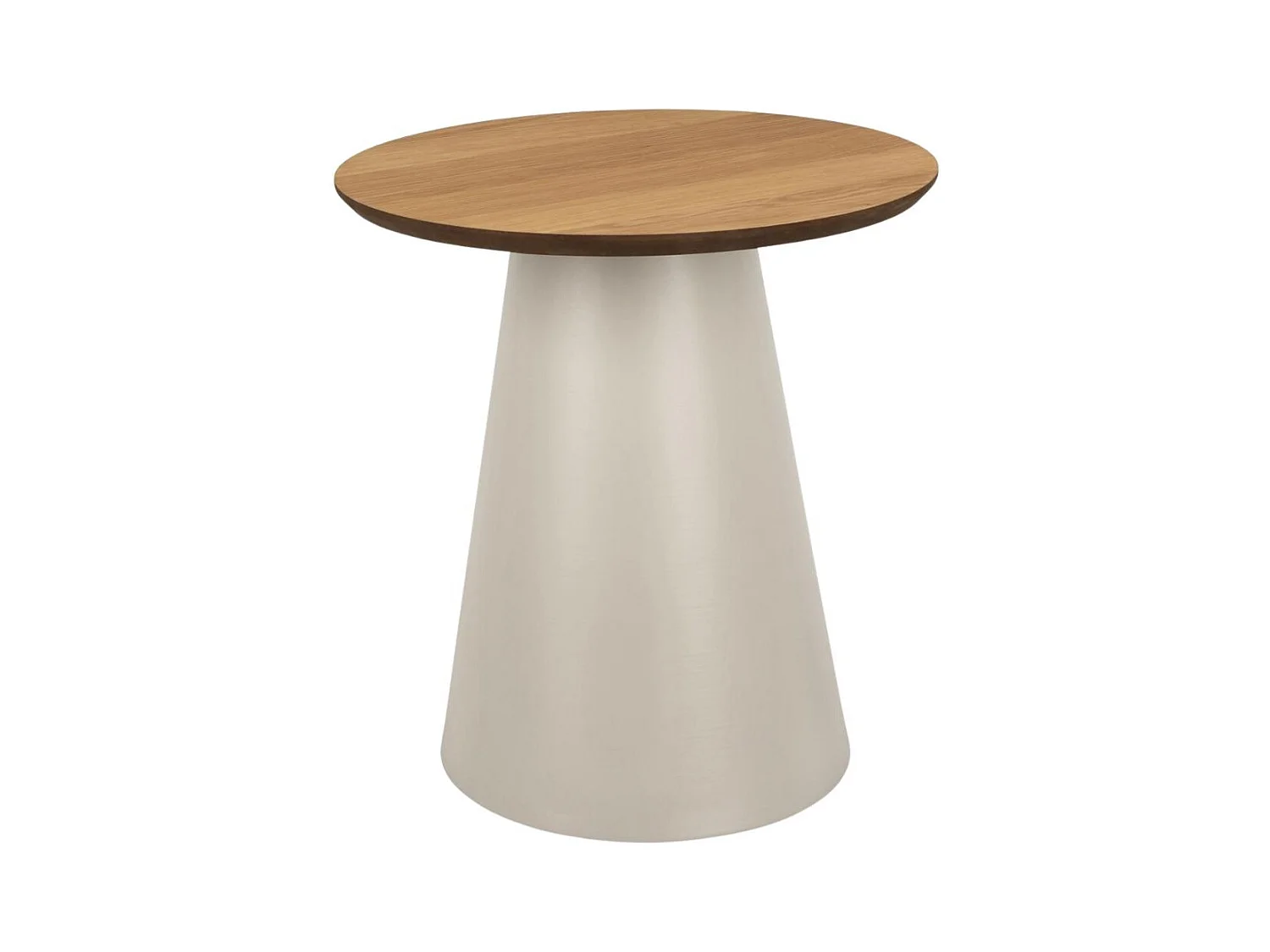 Bout de canapé rond en bois et métal grège D45 - GIROLLE
