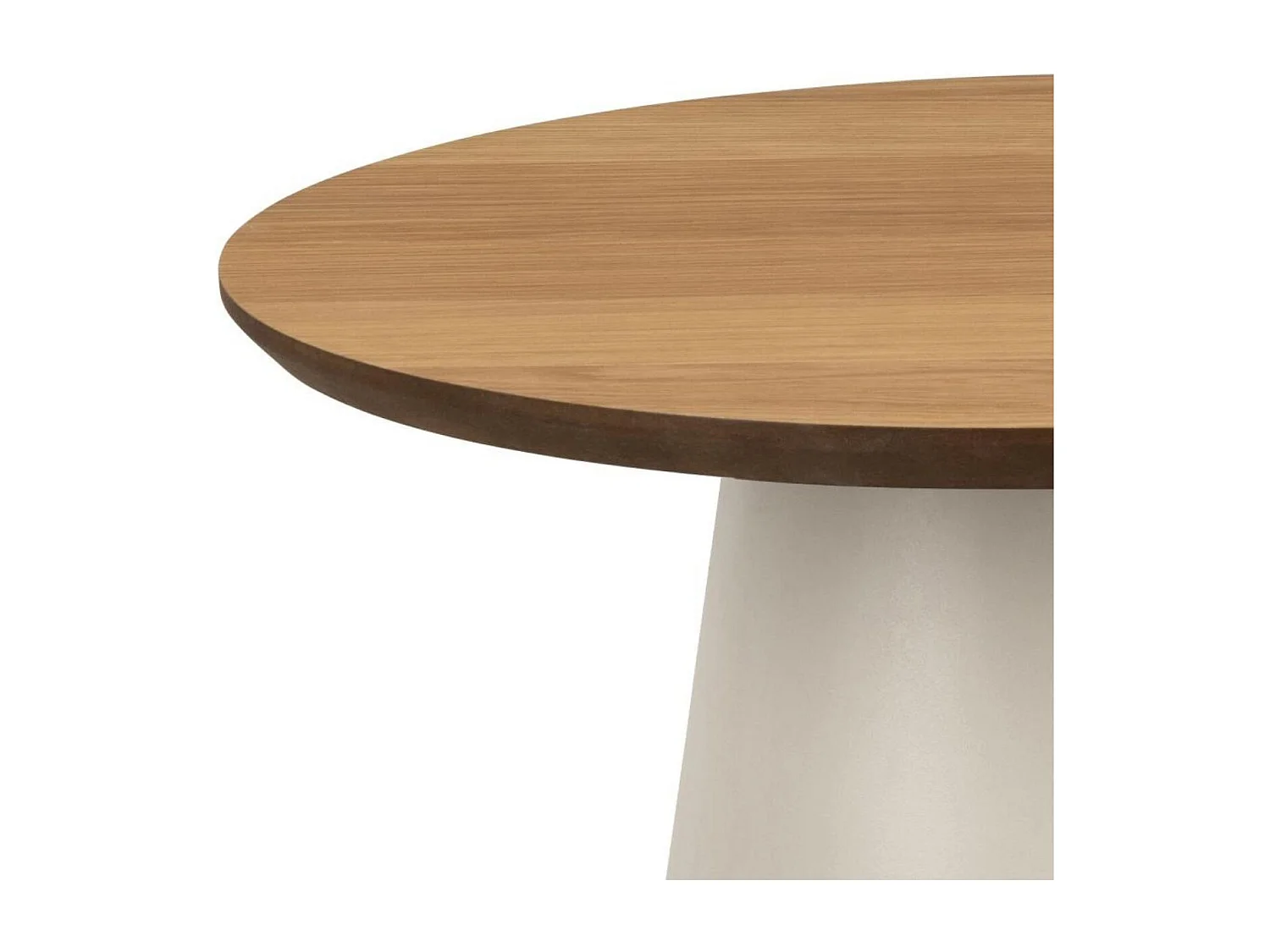 Bout de canapé rond en bois et métal grège D45 - GIROLLE