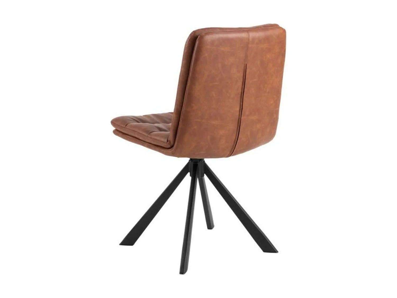 Chaises pivotantes en simili cognac et métal noir (lot de 2) - JAMES