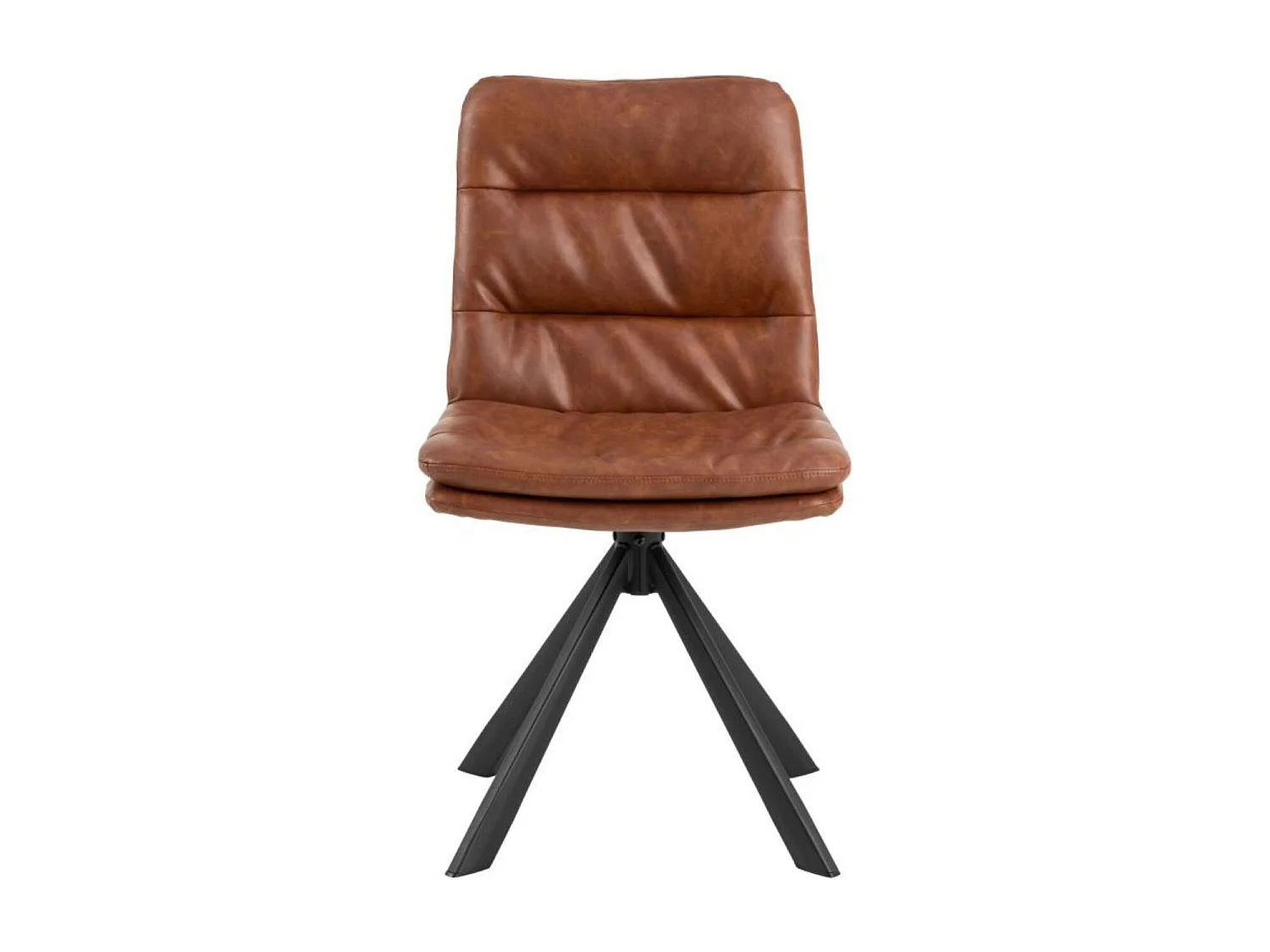 Chaises pivotantes en simili cognac et métal noir (lot de 2) - JAMES