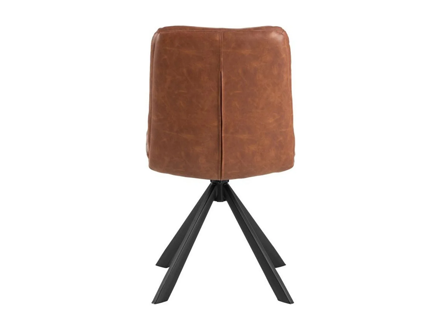 Chaises pivotantes en simili cognac et métal noir (lot de 2) - JAMES