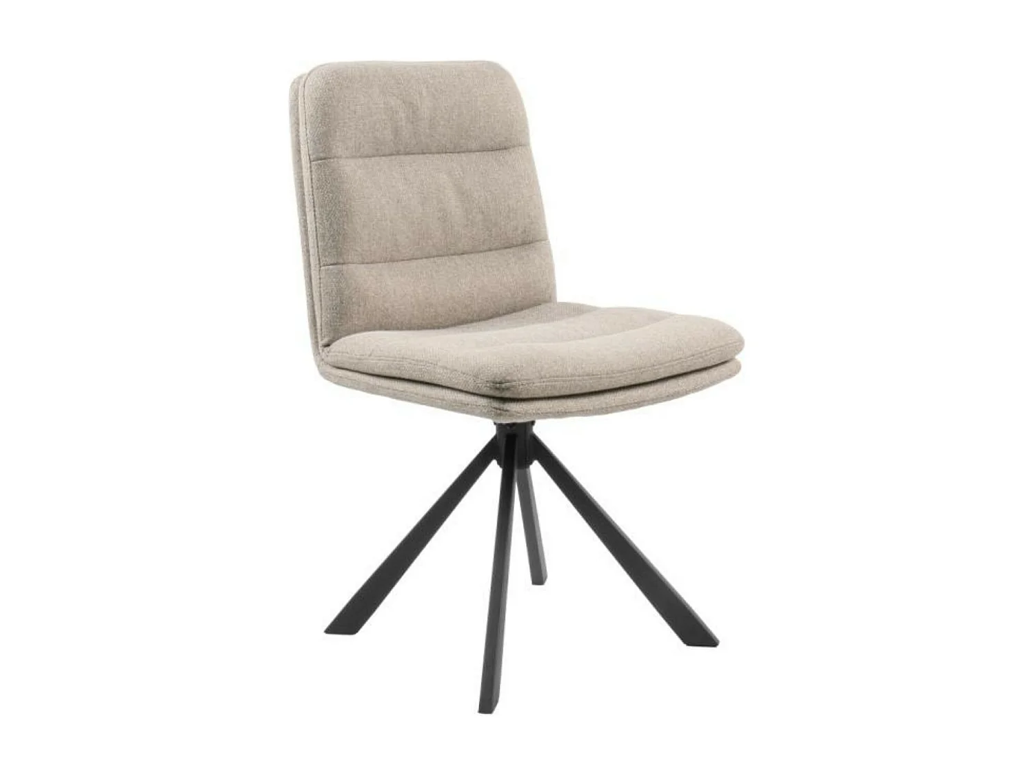 Chaises pivotantes en tissu beige et métal noir (lot de 2) - JAMES