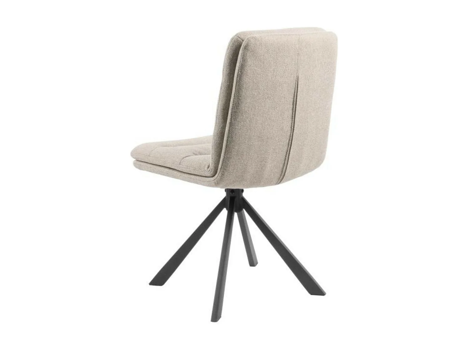 Chaises pivotantes en tissu beige et métal noir (lot de 2) - JAMES