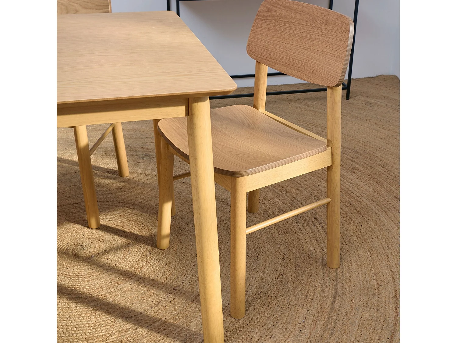 Table de salle à manger en bois naturel 4 places L120 - IZIA