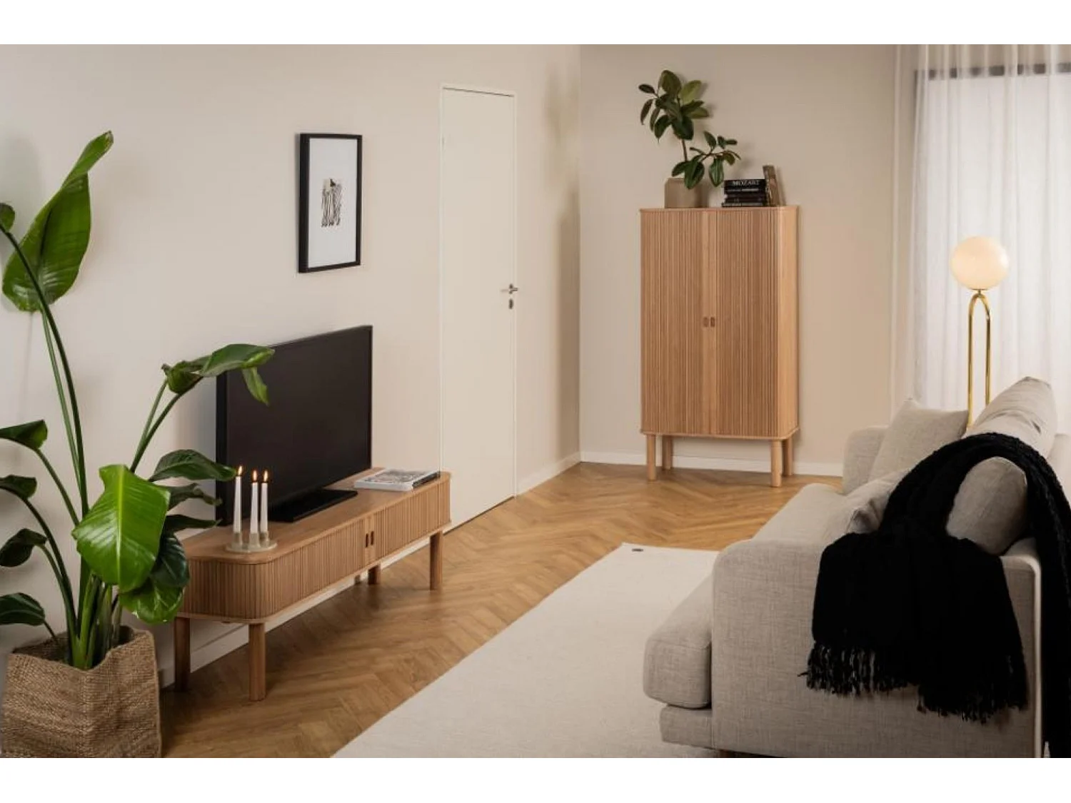 Buffet haut en chêne 2 portes L80 - GAYNEL