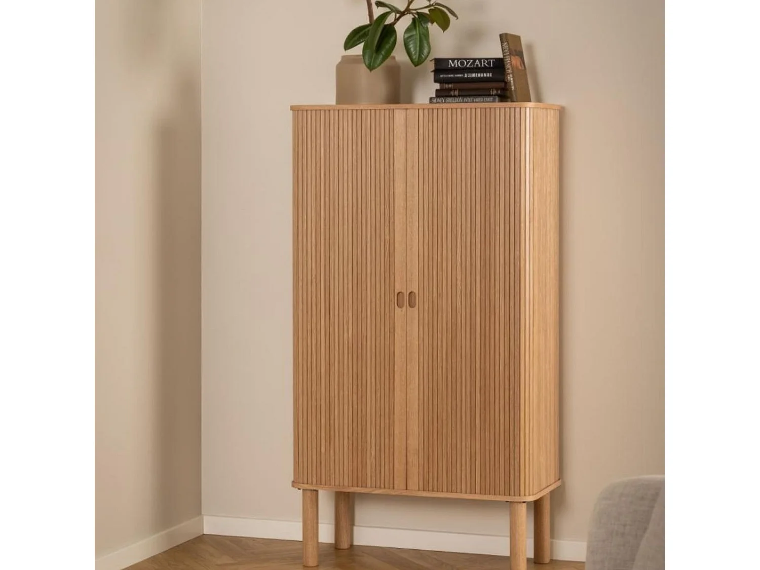 Buffet haut en chêne 2 portes L80 - GAYNEL