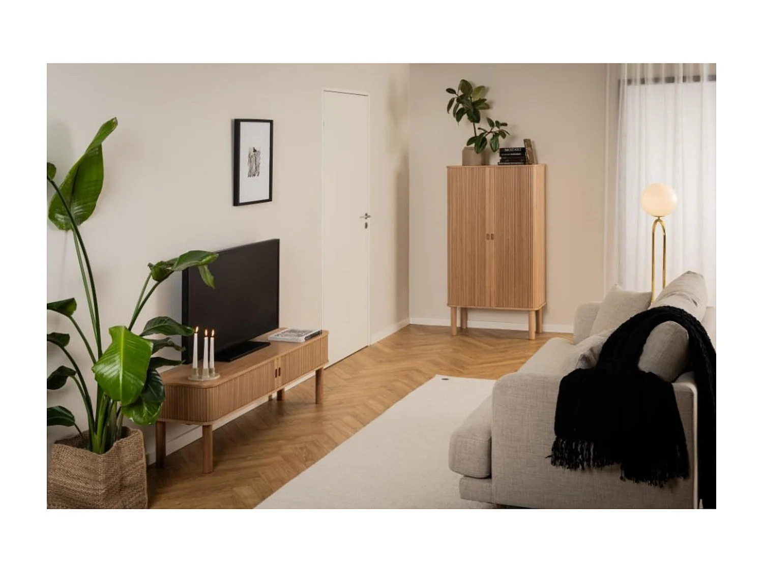 Buffet haut en chêne 2 portes L80 - GAYNEL