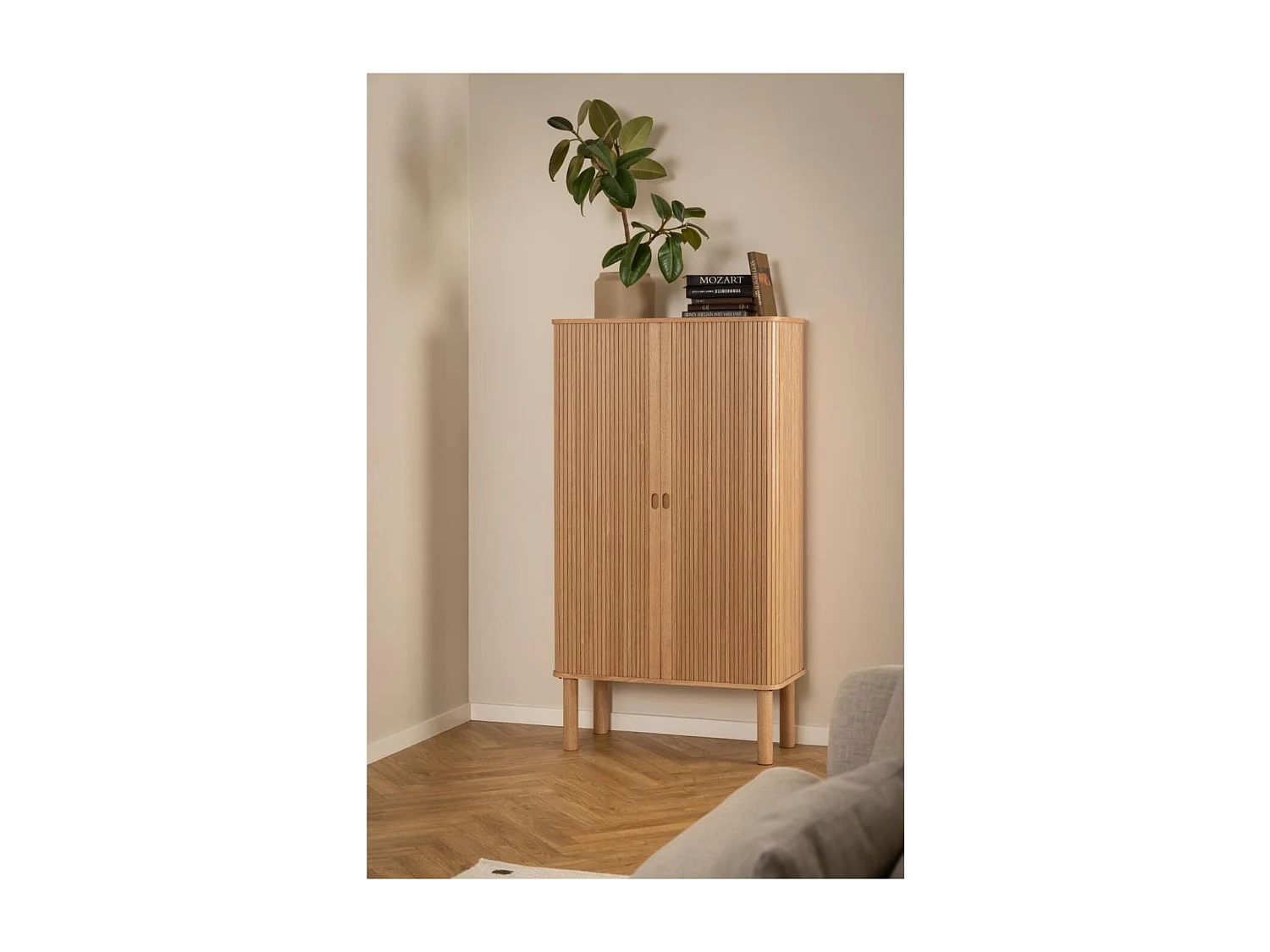 Buffet haut en chêne 2 portes L80 - GAYNEL