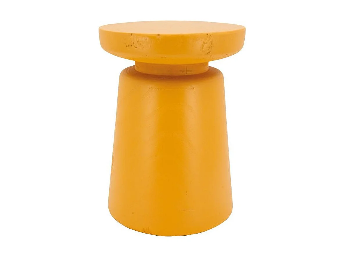 Tabouret en bois paulownia Bouchon jaune