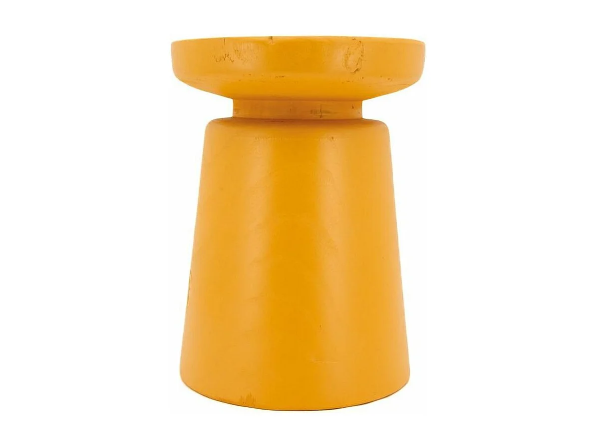 Tabouret en bois paulownia Bouchon jaune