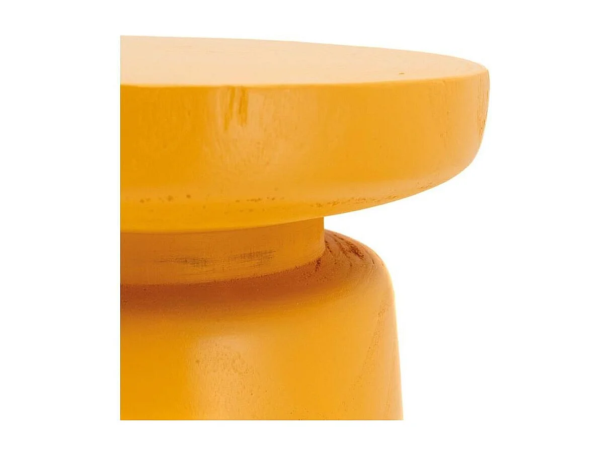 Tabouret en bois paulownia Bouchon jaune