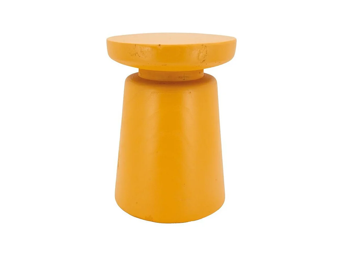Tabouret en bois paulownia Bouchon jaune