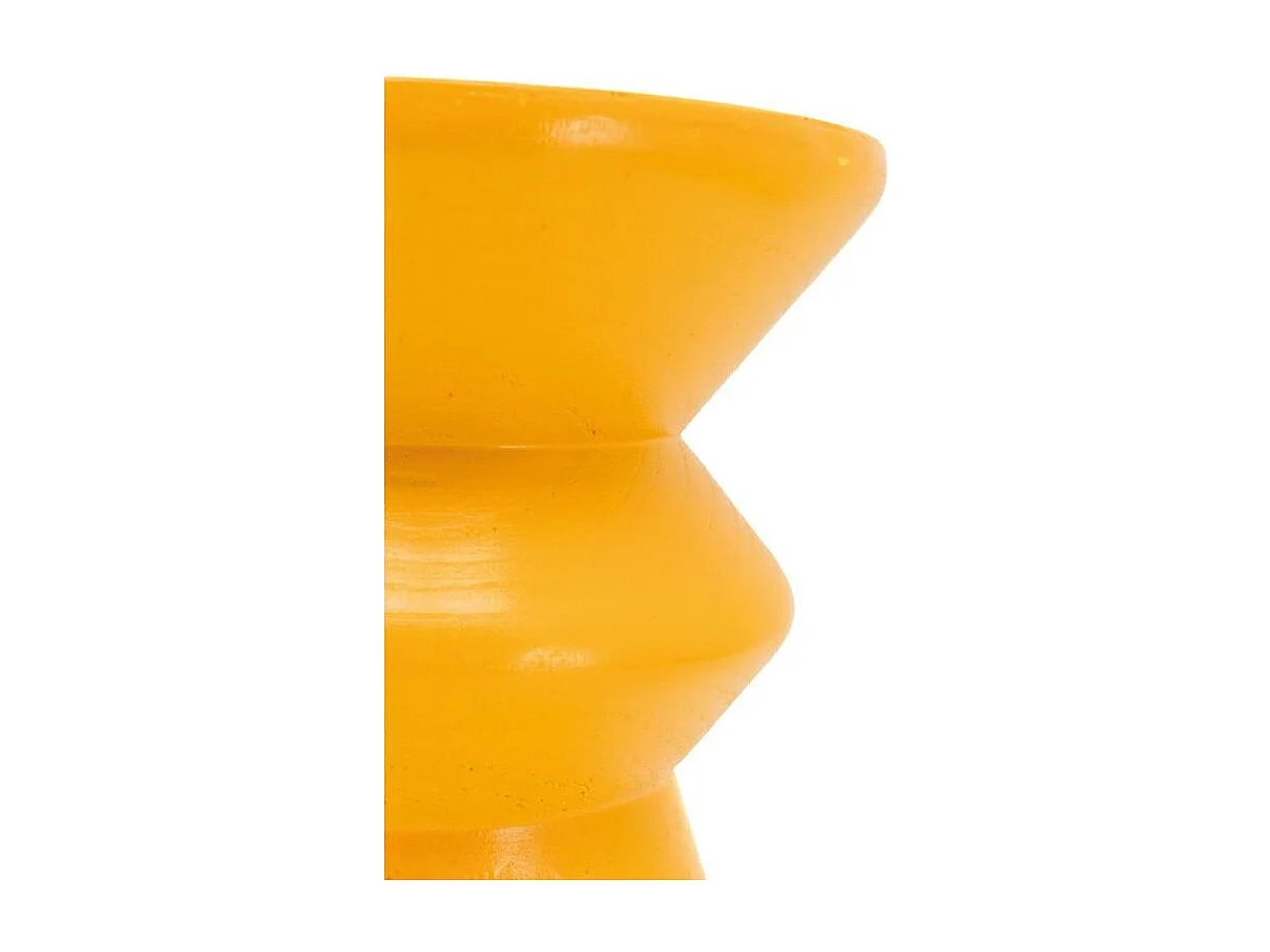 Tabouret "Pion" artisanal en bois de paulownia jaune – Design unique