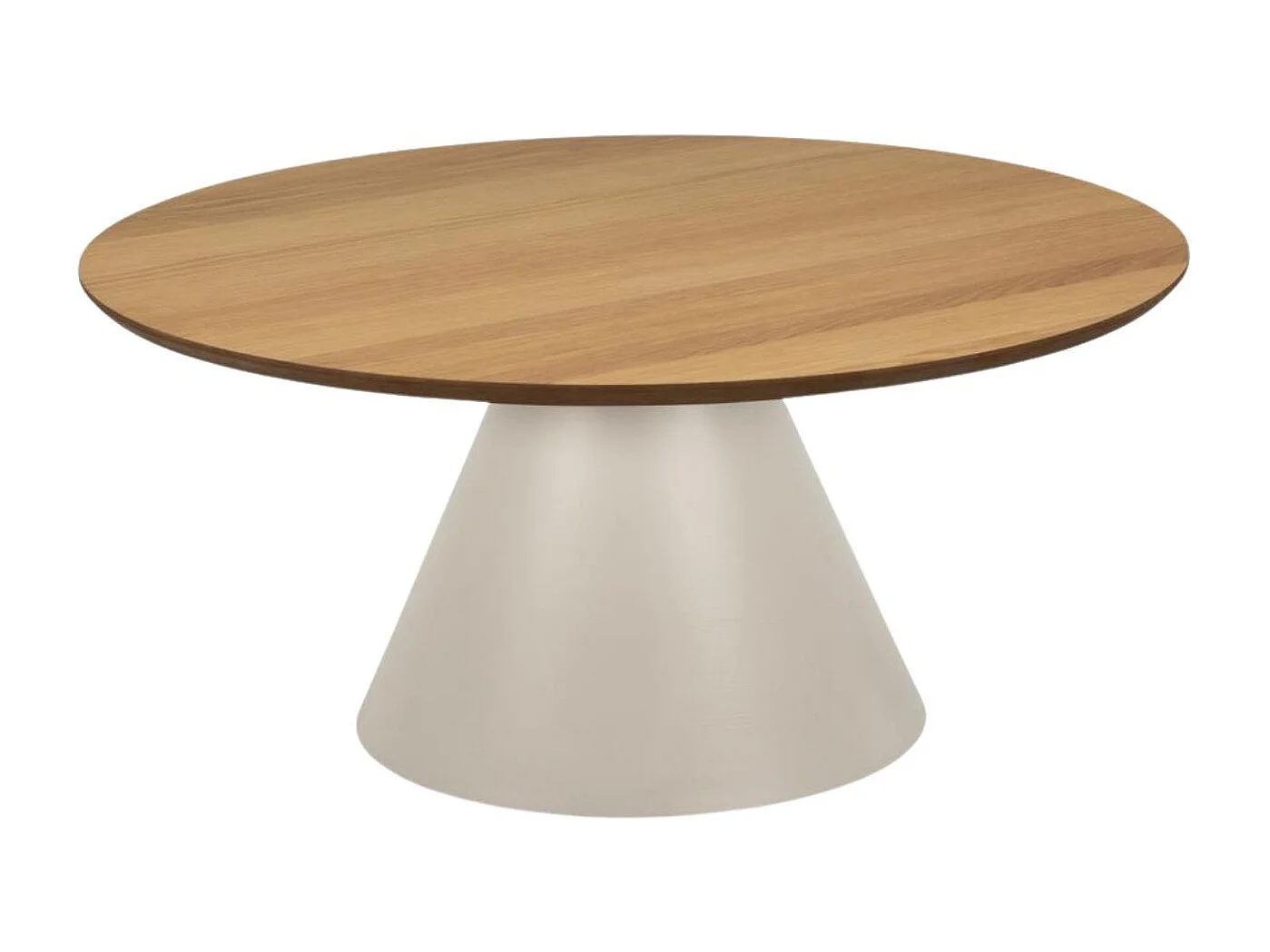 Table basse ronde en bois et métal grège D85 - GIROLLE