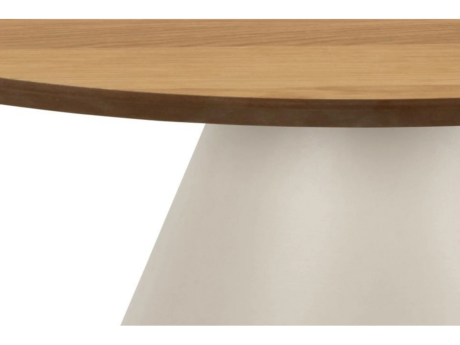 Table basse ronde en bois et métal grège D85 - GIROLLE