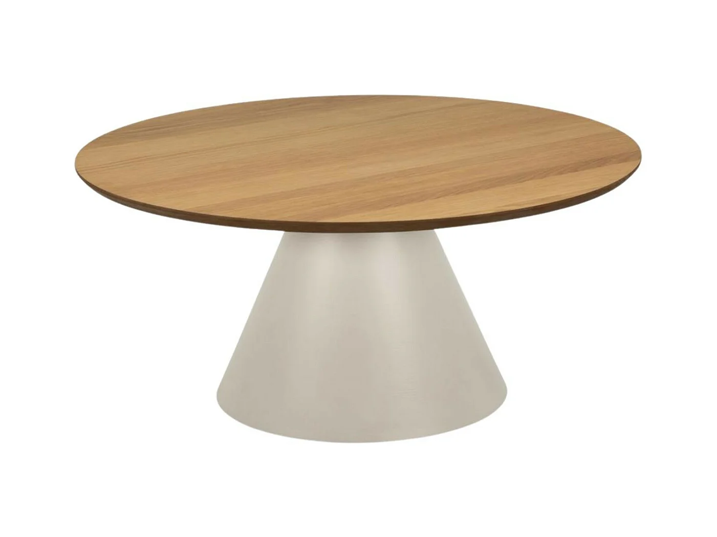 Table basse ronde en bois et métal grège D85 - GIROLLE