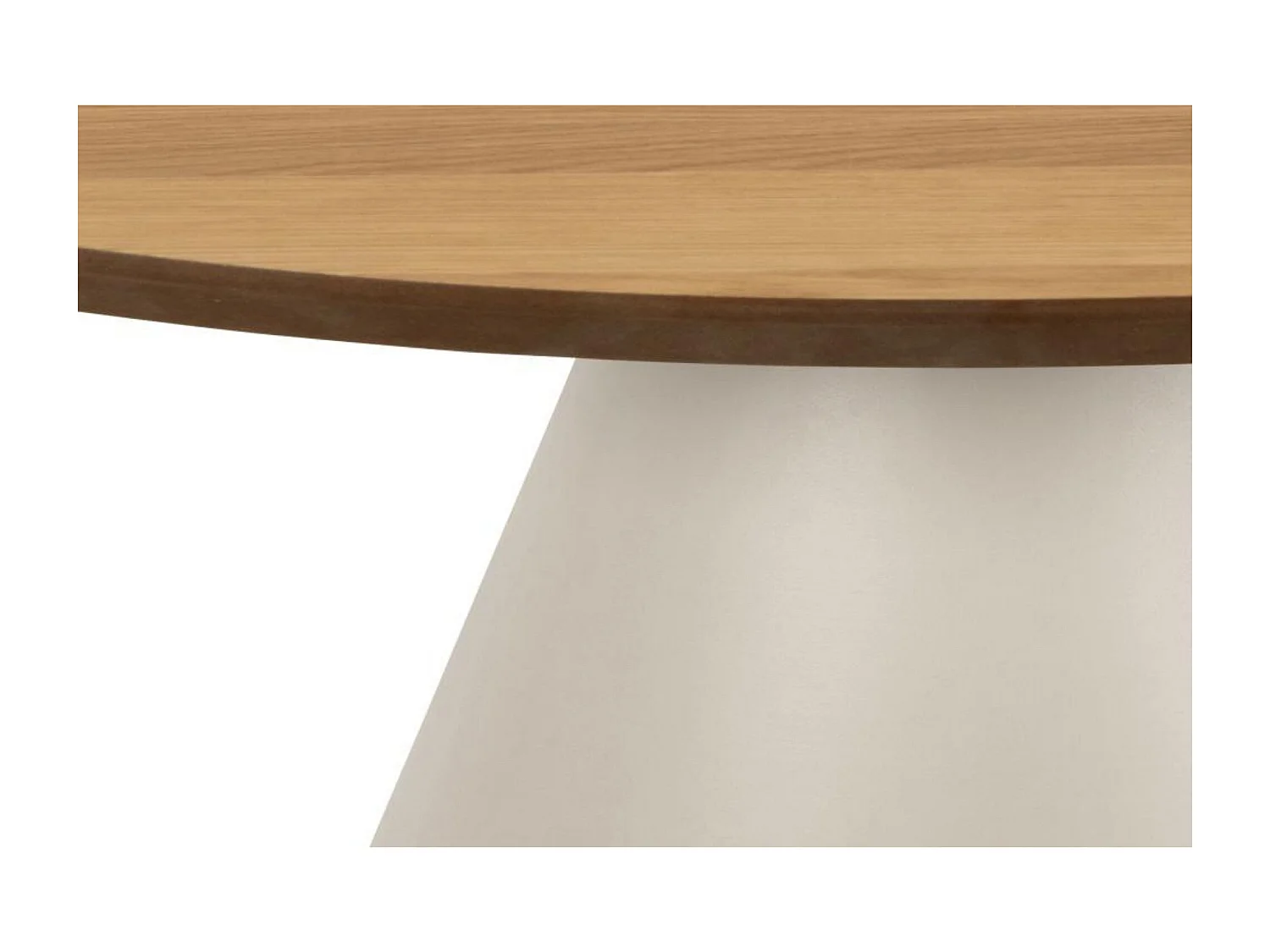 Table basse ronde en bois et métal grège D85 - GIROLLE