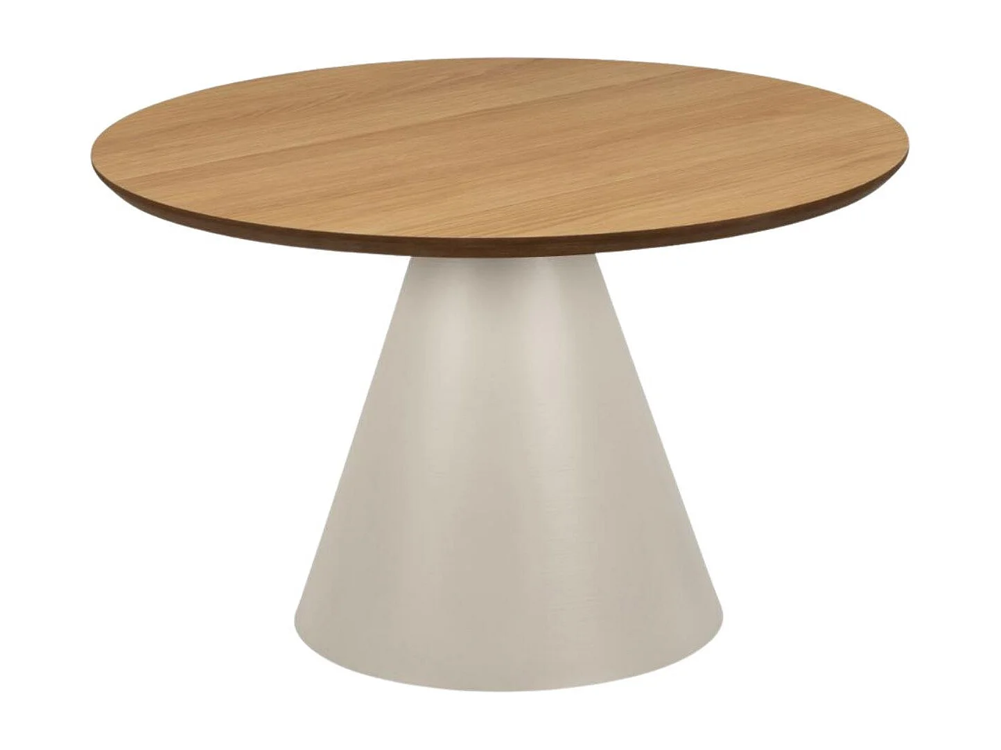 Table basse ronde en bois et métal grège D65 - GIROLLE