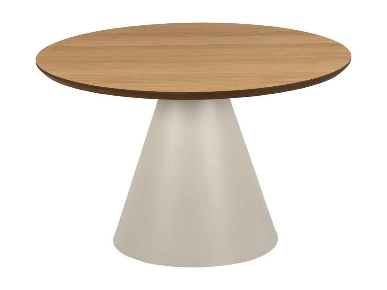 Table basse ronde en bois et métal grège D65 - GIROLLE