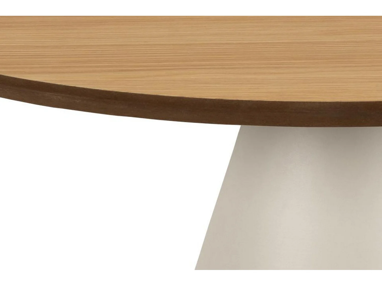 Table basse ronde en bois et métal grège D65 - GIROLLE