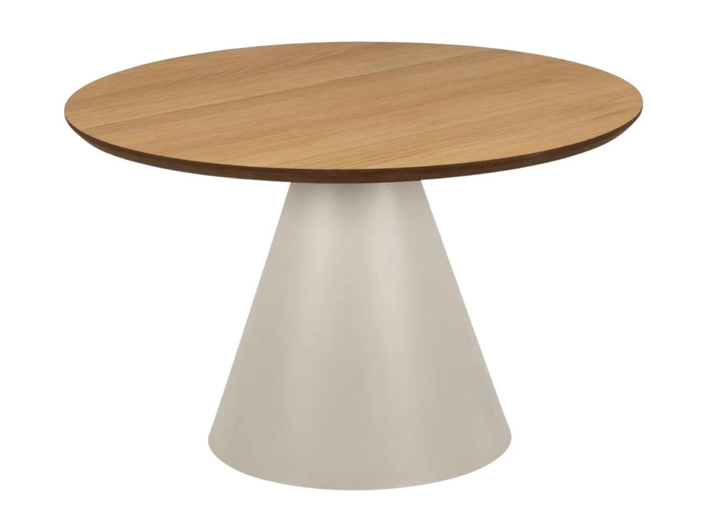 Table basse ronde en bois et métal grège D65 - GIROLLE