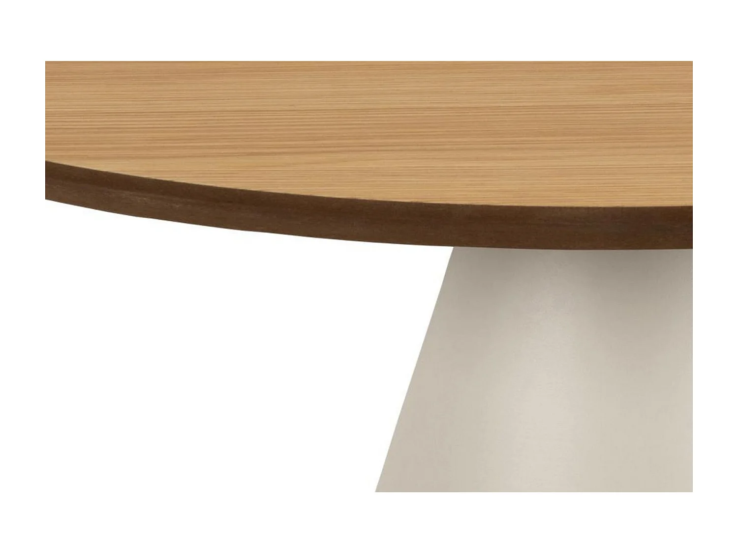 Table basse ronde en bois et métal grège D65 - GIROLLE