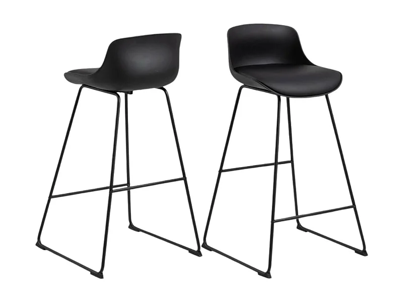 Tabourets de bar en métal et simili (lot de 2) - LILIAN