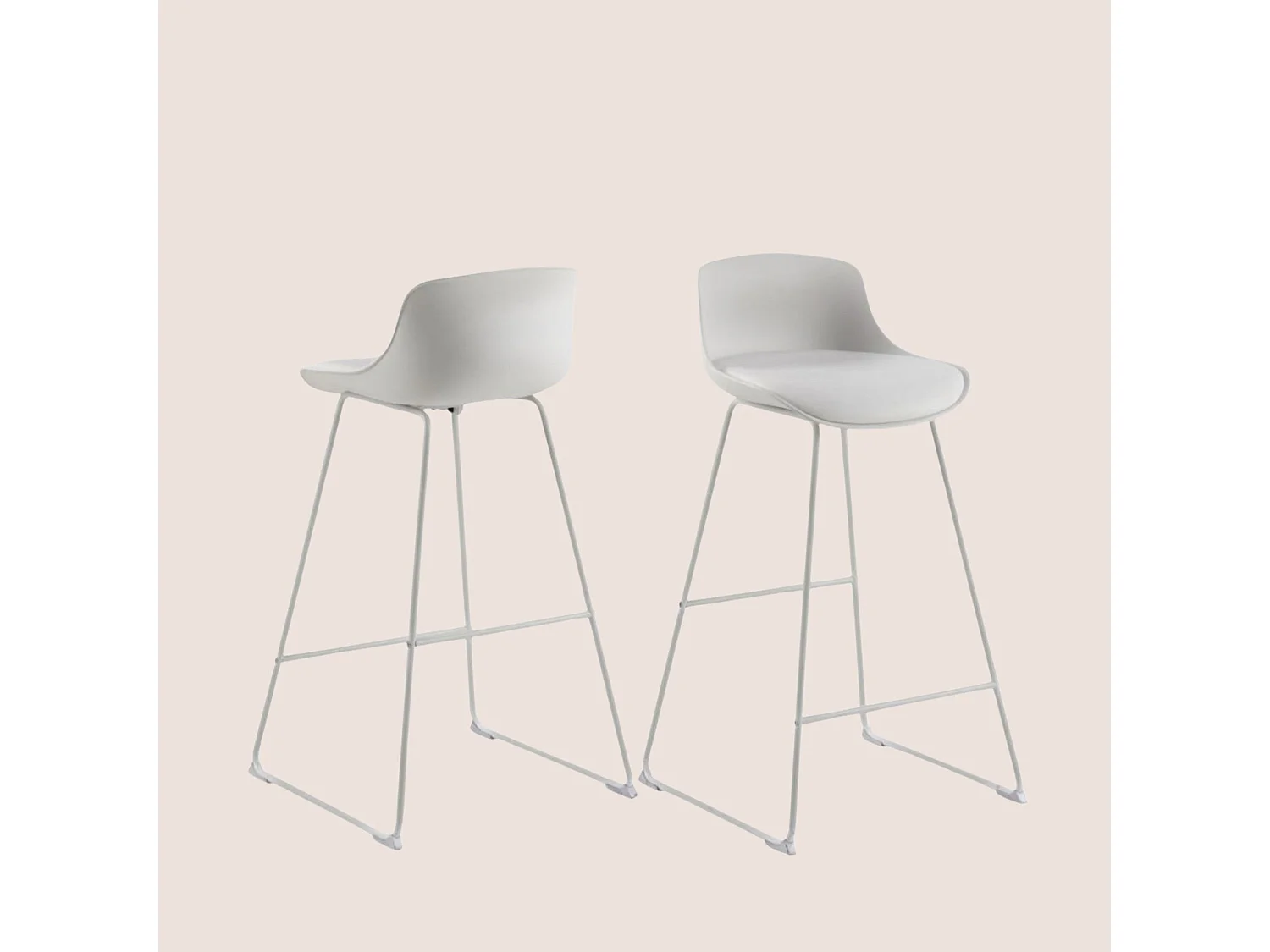 Tabourets de bar en métal et simili (lot de 2) - LILIAN