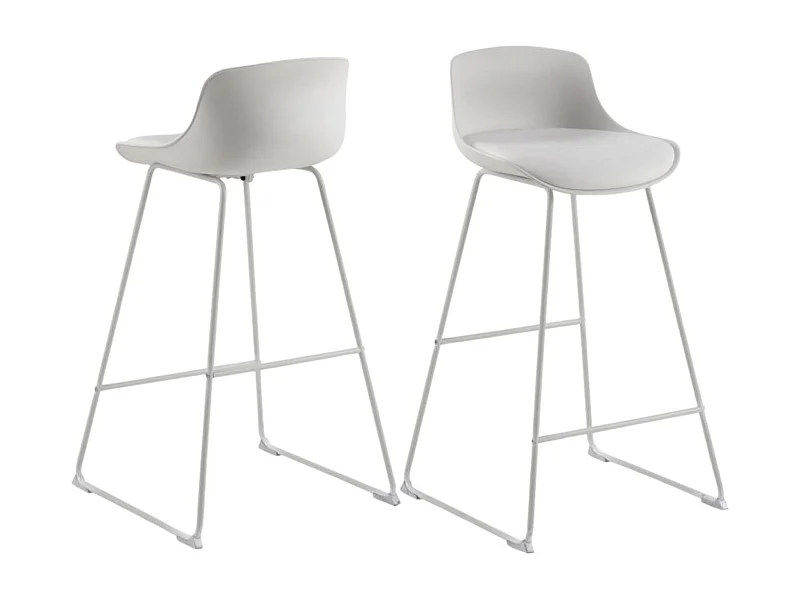 Tabourets de bar en métal et simili (lot de 2) - LILIAN