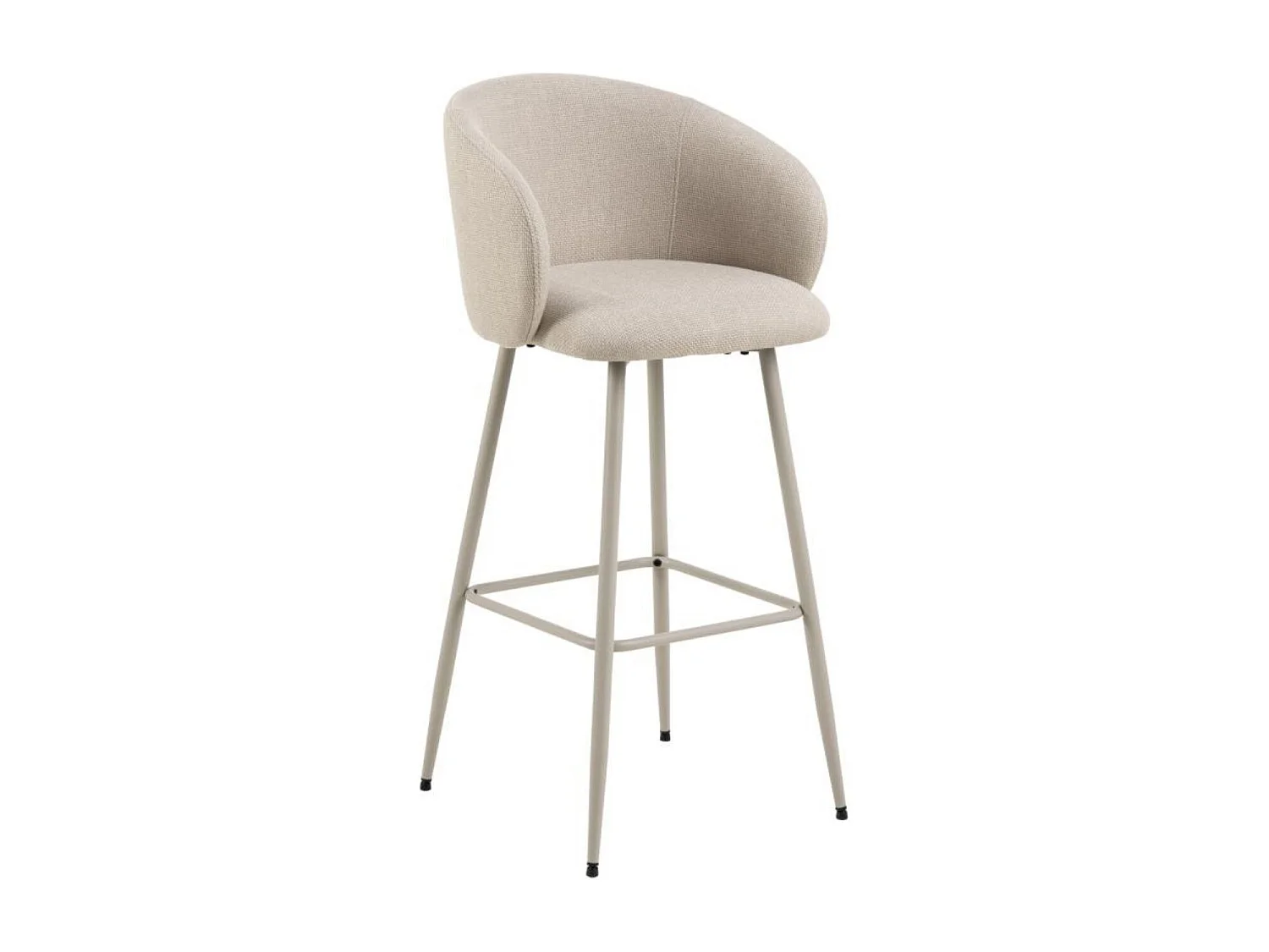 Tabourets de bar avec accoudoirs en tissu beige (lot de 2) - BLAIR